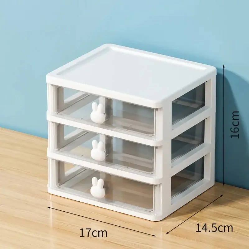 New Student Three Layers Creative Desk Organizer Stationery Holder Multiple Compartment With Transparent Drawer Storage Box