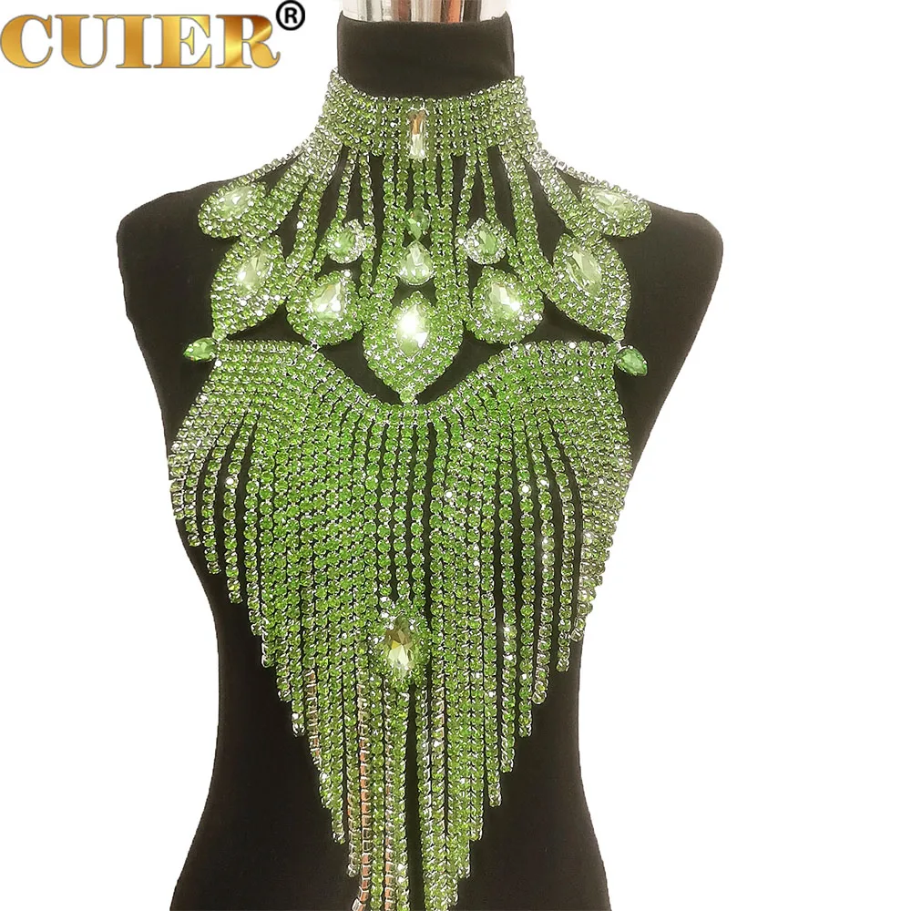 Big Rhinestone Chain Necklace Women