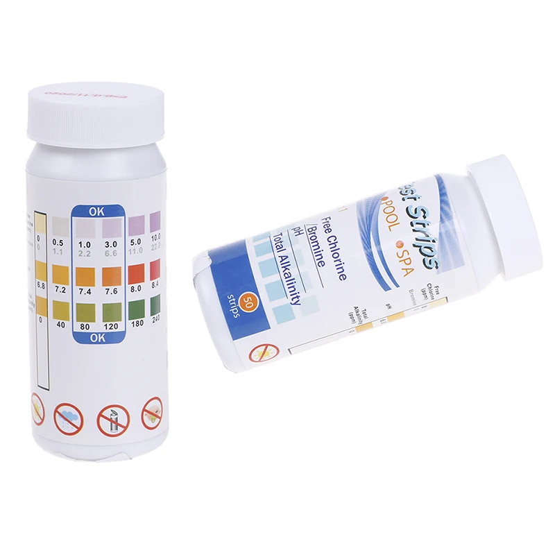 50/100/150PCS 5In1 Swimming Pool PH Test Paper Residual Chlorine PH Value Alkalinity Hardness Test Strip Pool Cleaner Accessorie red litmus paper Measurement & Analysis Tools