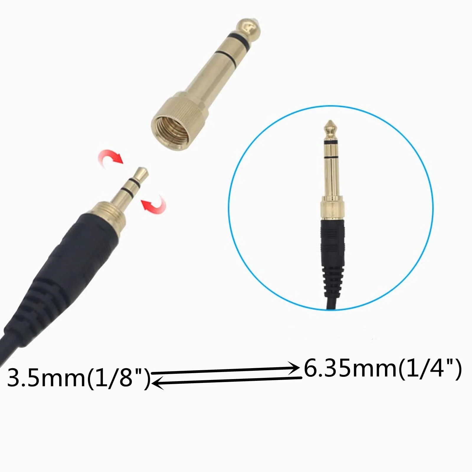 Sennheiser HD6 Mix HD7 HD8 DJ 헤드폰용 OFC 교체 스프링 코일 6.35mm Aux 케이블 연장 코드
