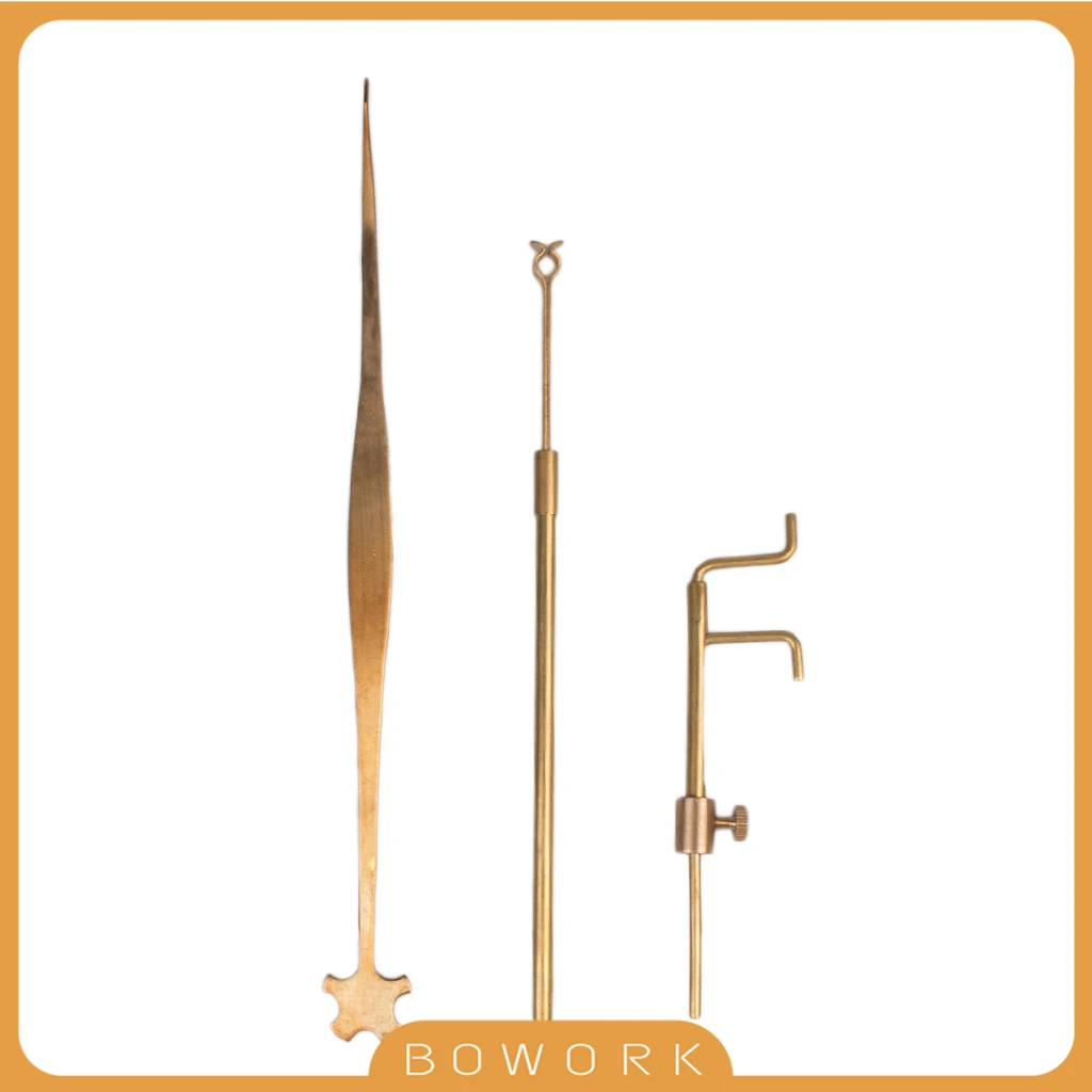 

SET 3PCS Brass Violin Luthier Tools Sound Post Gauge Measurer Retriever Clip KIT For Any Size DIY Violin Fiddle Part Accessories