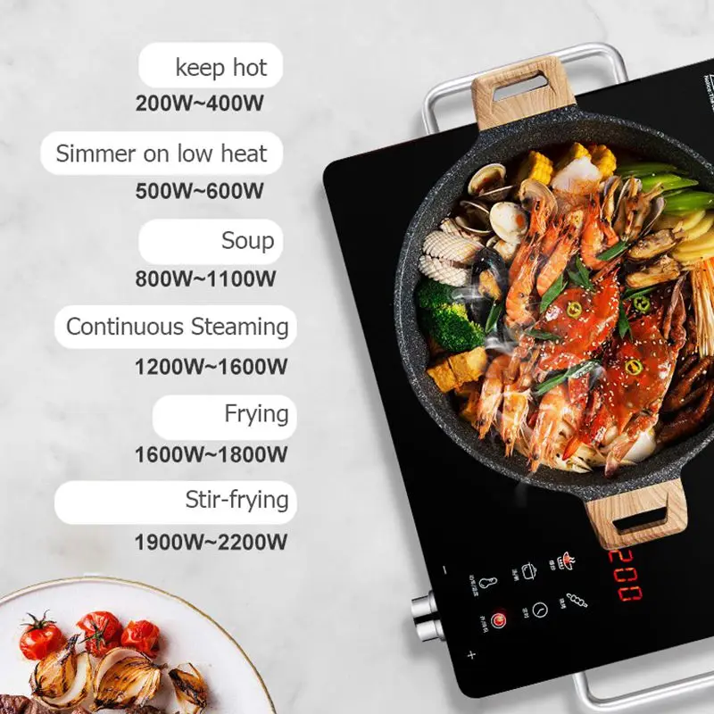 DMWD 110/220V 3500W Household Induction Cooker Electromagnetic Oven Waterproof Electric Stove Smart Touch Control Heating Plate induction cooker