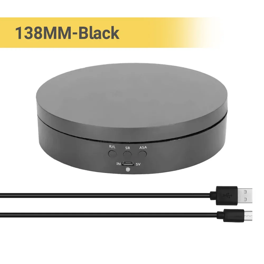 USB-Powered Motorized Display Stand with Adjustable 360° Rotation for Photography and Videography