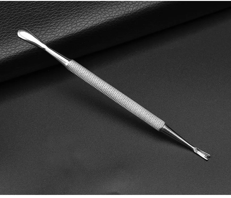 Description Picture 2 of item1pc Cuticle Pusher Professional Stainless Steel Nail Cuticle Remover Callus Dead Skin Fork Nail Manicure Pedicure Tools