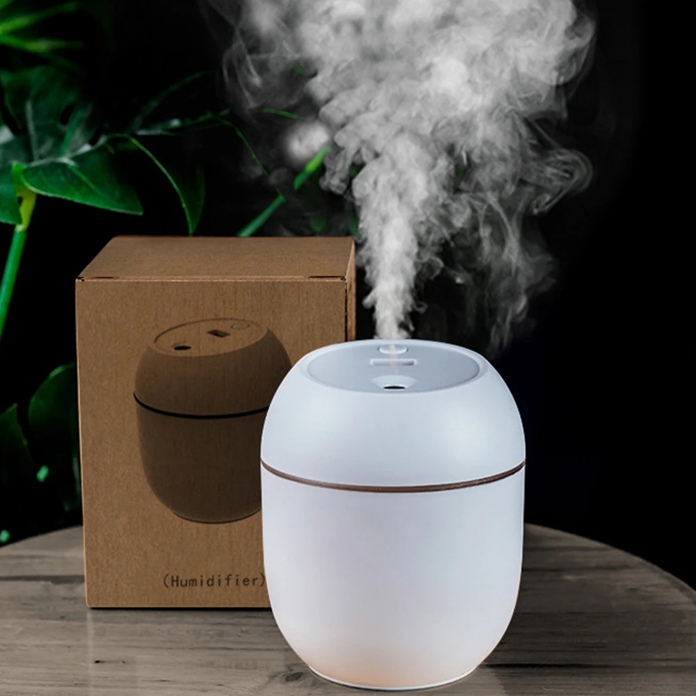 USB Portable Air Humidifier 250ML Essential Oil Diffuser 2 Modes Auto Off with LED Light for Home Car Mist Maker Face Steamer