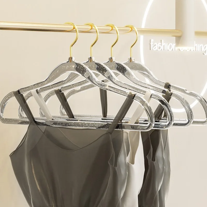 

10Pcs Acrylic Clothes Hangers Coat Hangers for Clothing Stores Anti-slip Drying Rack Wardrobe Space Saver Clothing Storage Rack