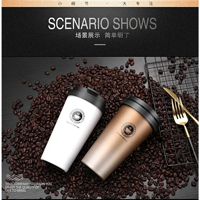 2025 Vacuum stainless steel coffee cup, creative handle insulated cup, vacuum portable car cup, suitable for outdoor office use 4