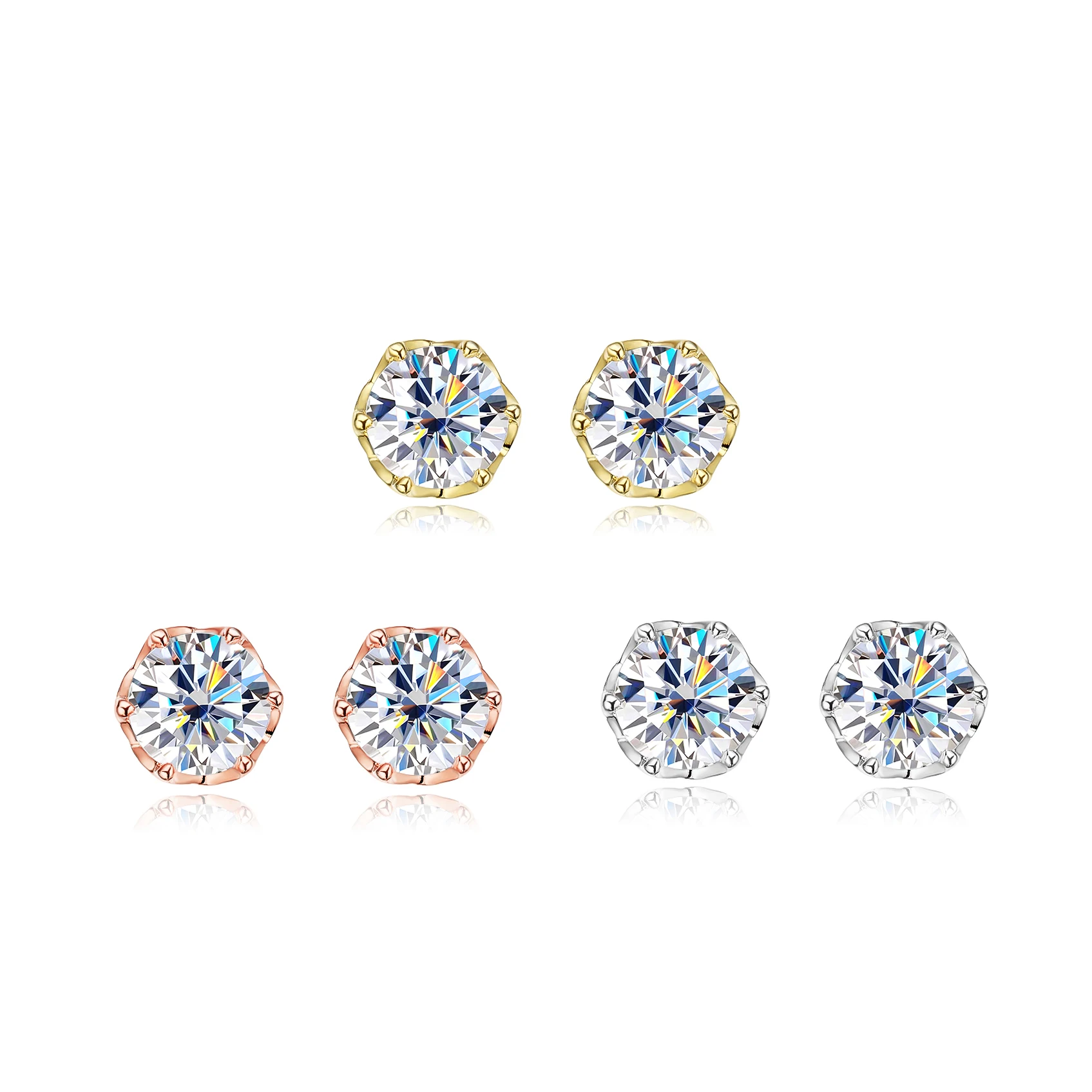 0.5-1 Carat D Colour Moissanite Stud Earrings