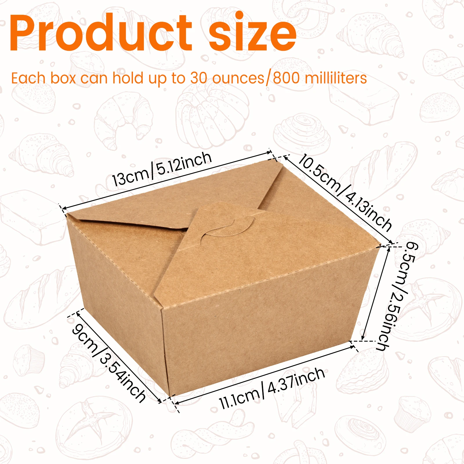 50Pcs Take Out Food Containers 30oz, Recyclable Food-Grade Paper To Go Boxes with Leakp... - SKU TOFC1606 - UGI Packaging