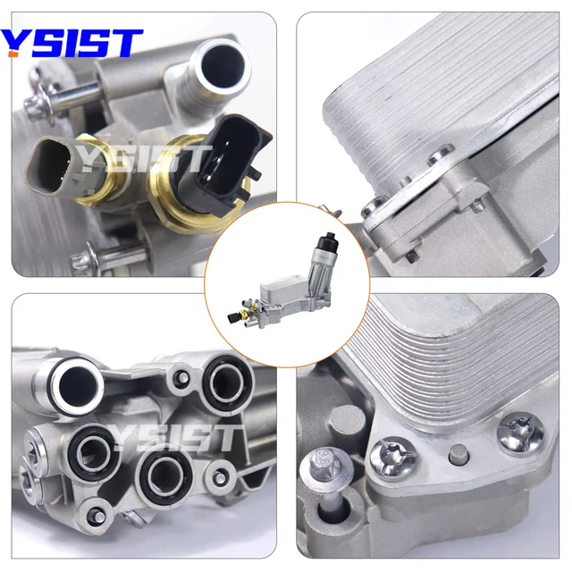 Aluminum Engine Oil Cooler & Filter Housing For Chrysler Dodge Jeep Ram 2011-2016 - Replace Plastic Housing