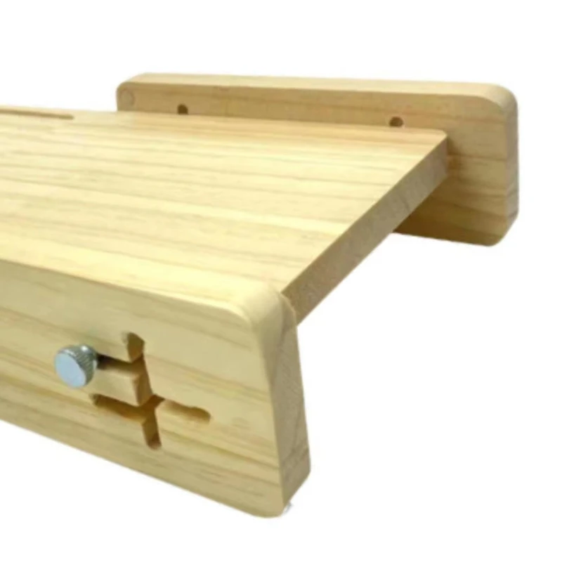Wooden Bread Slicer With Crumb Tray Compact Wooden Bread Slicer Smooth Loaf Cutter For Sourdough, Cakes, And Toast