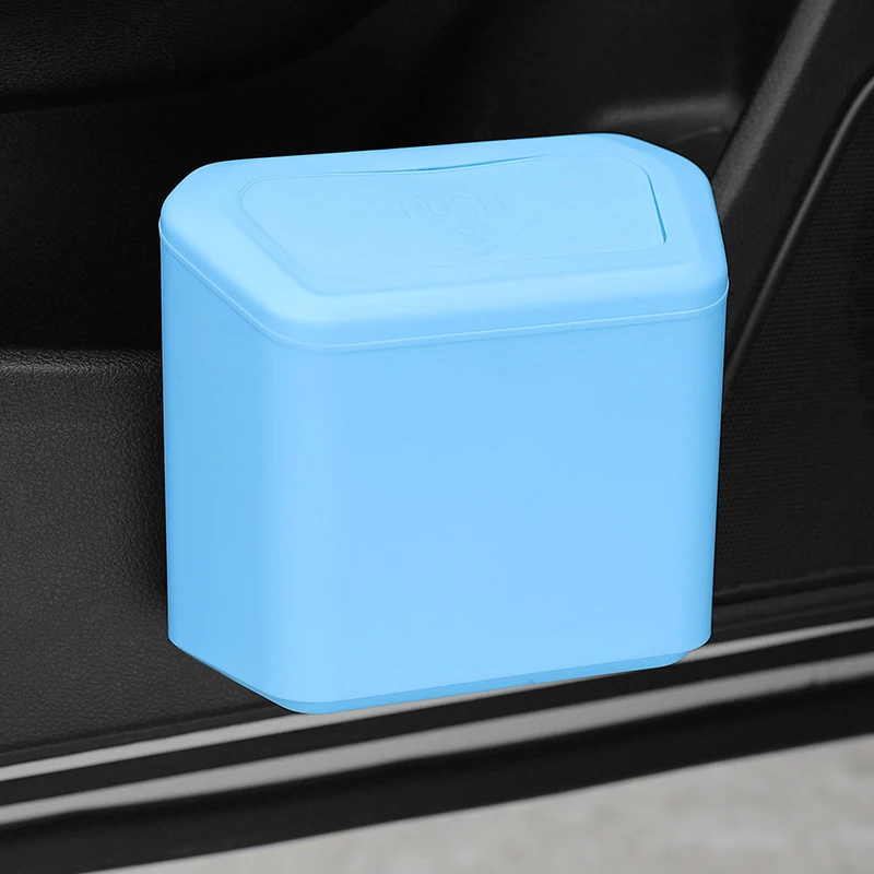 Hanging Car Trash Can, Waste Basket, Car Garbage Bin Storage, Plastic Dustbin Garbage Organizer Storage, Blue, Black, Pink