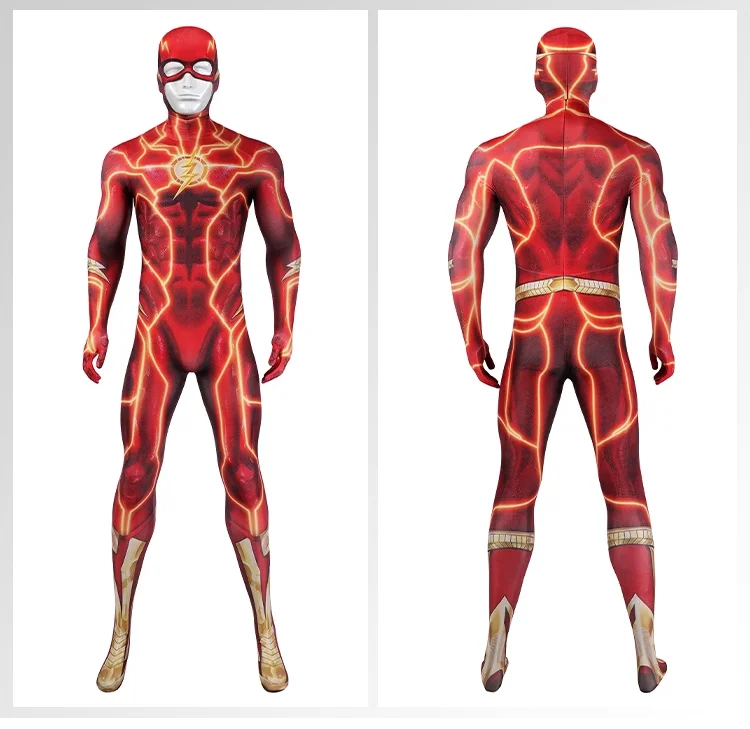 

Cosplaydiy Superhero Cosplay Jumpsuit fast hero New Bodysuit Spandex Zentai Adults suit Halloween Carnival party outfits