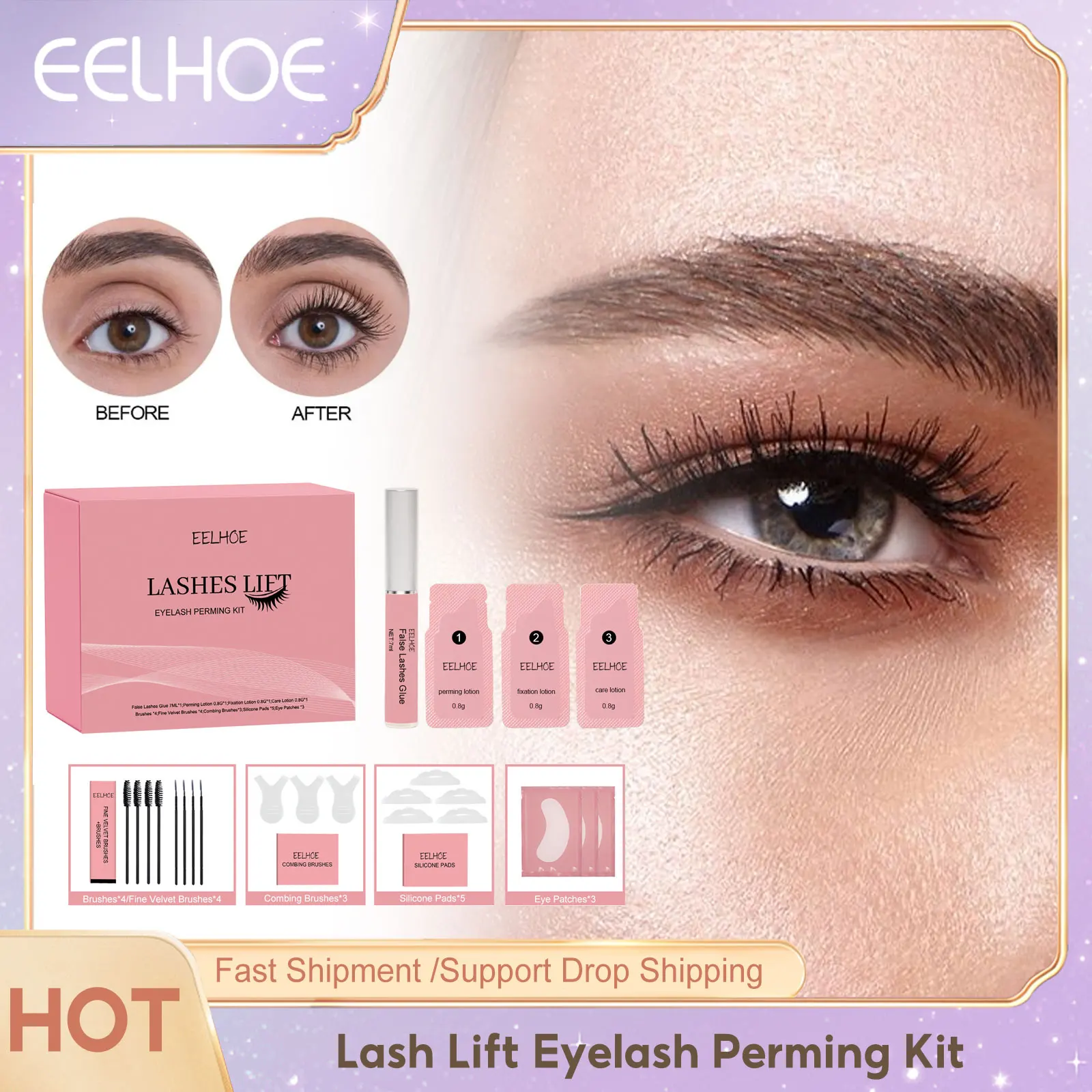 Eelhoe Lash Lift Kit Lifting Brow Eyelash Enhancer Semi-Permanente Lasting Eyelash Lifting Lash Perm Natural Eyelash Makeup Tools