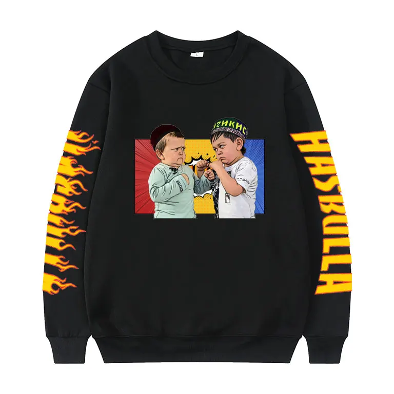 

Funny Hasbulla Fighting Meme Sweatshirt Mini Khabib Blogger Pullover Crew Neck Men Women High Quality Graphics Print Sweatshirts