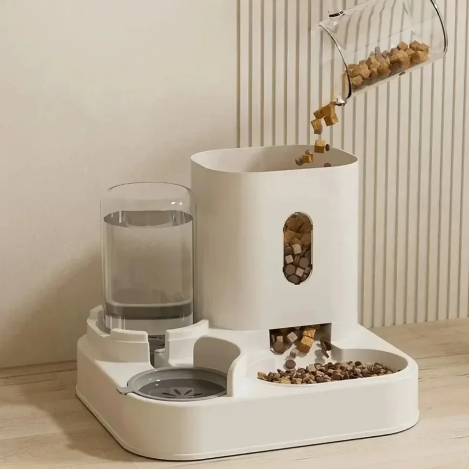 Automatic Pet Feeder Water Bowl Dual Capacity