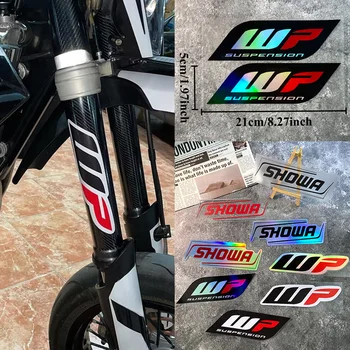 2 pezzi Showa Wp adesivi moto impermeabili moto forcella sospensione scooter decalcomanie in vinile per BMW Honda KTM Yamaha Kawasaki 1