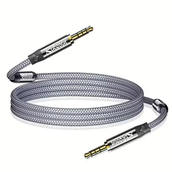 High - Quality 3.5mm Audio Cable with Noise - Cancelling Feature and Built - In Microphone - 0.6m (Grey)