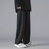 2024 Spring New Solid Color Straight Pants Man Elastic Waist Loose Casual Harajuku Trousers Japanese Style Thin Style Clothes 4