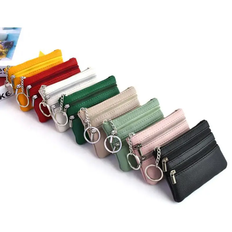 Premium PU Leather Coin Purse with Key Ring - Waterproof and Wear-Resistant Credit Card Holder