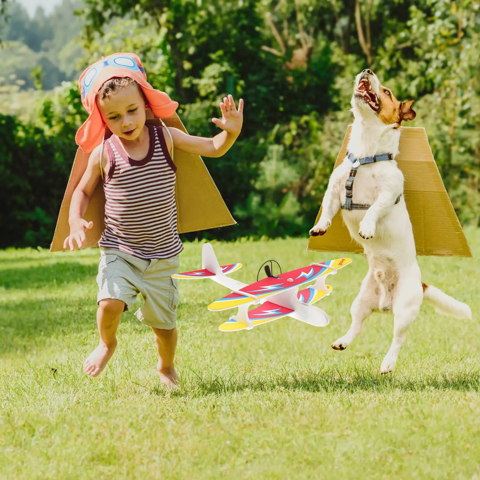 Children Fighter Model Electric Airplane Toy for Kids Birthday Gift Playset Outdoor Sport Flying Toy Aircraft Toy Random Pattern 2