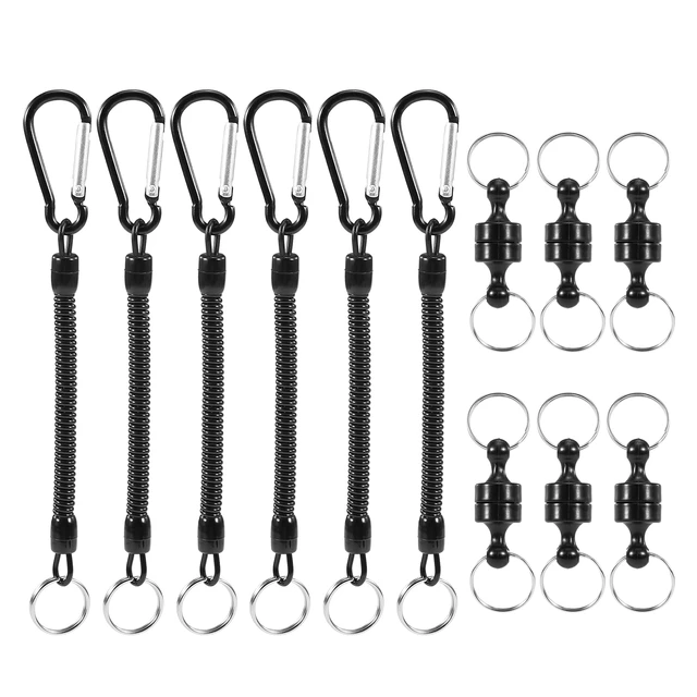 Lixada 6pcs Magnetic Release Holder with Coil Lanyard Carabiner Clip Magnetic  Net Release for Fly Fishing 2023 - AliExpress