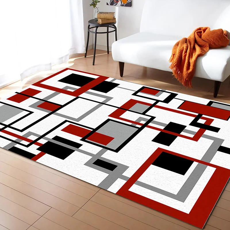 Nordic Abstract Art Area Rug, Modern Minimalist Industrial Retro Soft  Washable Carpet, Easy Clean Rug for Boys and Girls Nursery Bed Living Room