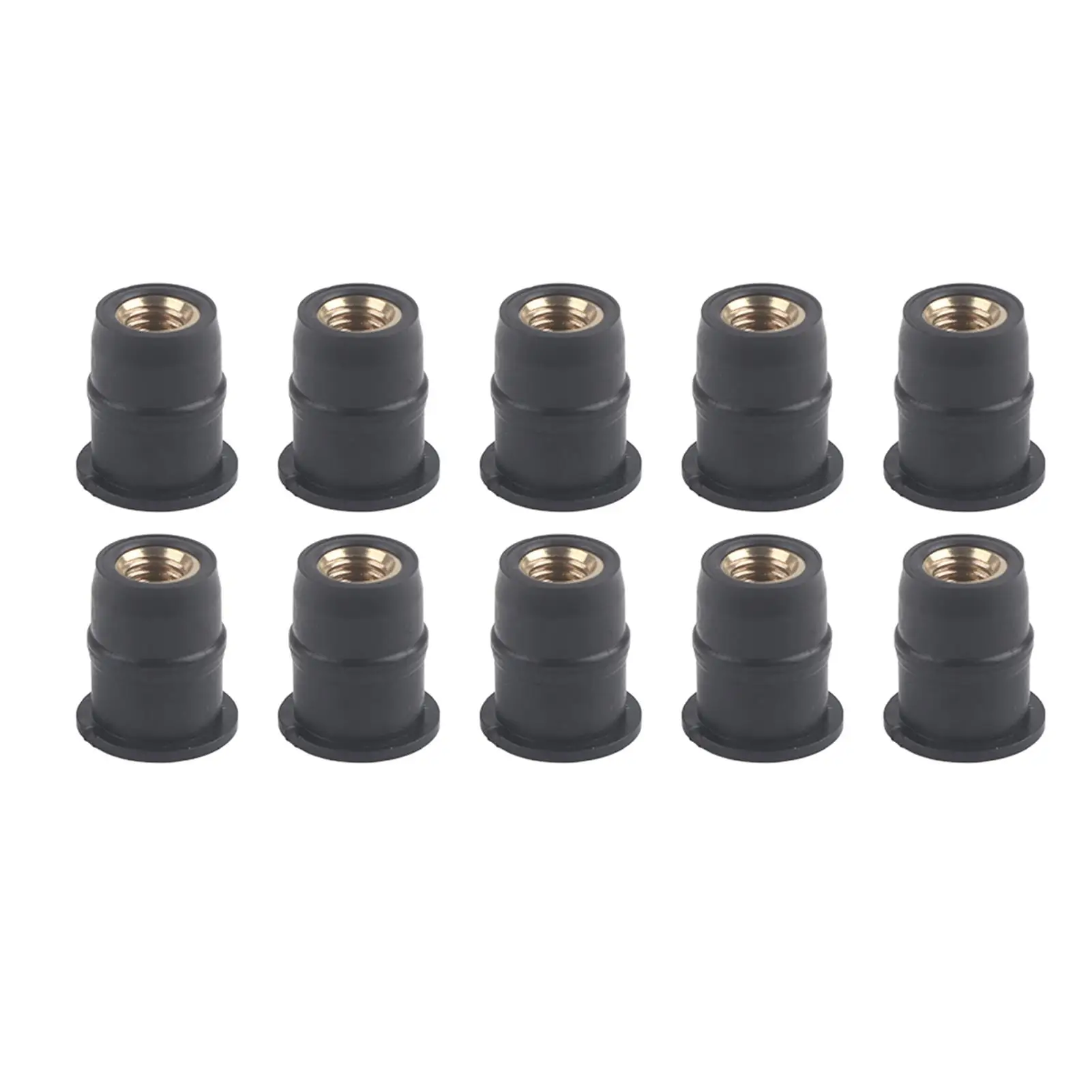 10Pcs M5 Rubber Well Nuts 5mm Metric for Motorcycles Windshield