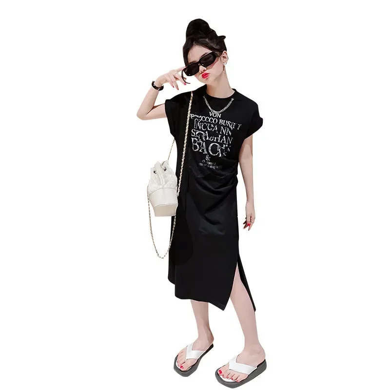 Robe Fendue Robe A Bretelle Avec Tee Shirt Acheter Robe T-shirt