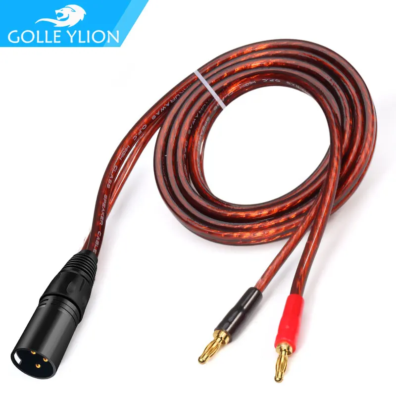 

Premium Active Speaker Cable Regular 3-Pin XLR to Dual Banana for AMP Soundbox Gold plating OFC Audio Cable 1M 2M 3M 5M 8M 12M