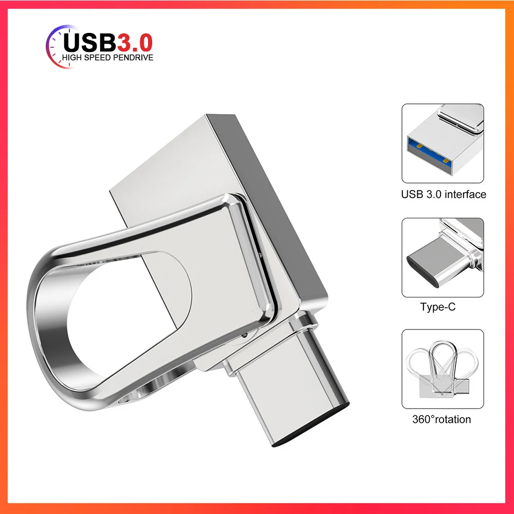 

USB-флешка TOPESEL, 2 в 1, OTG, USB C-флешка, USB 3,0, USB-флеш-накопитель типа C для ноутбука/MacBook/планшета/телефона