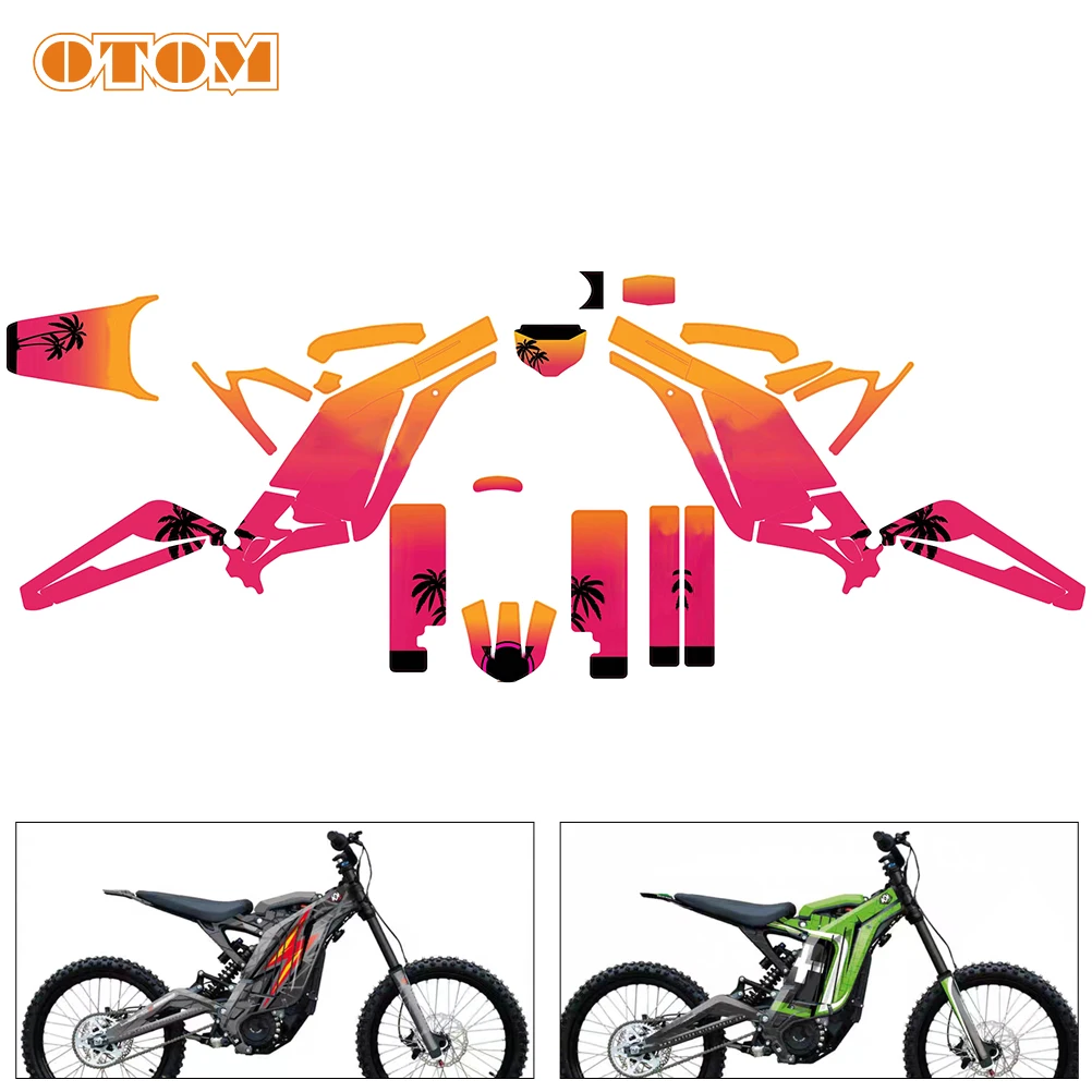 

OTOM Motocycle Accessories Complete Sticker Decal Kit Team Graphic Number Plate Fender Mudguard Free Custom For Surron Light Bee