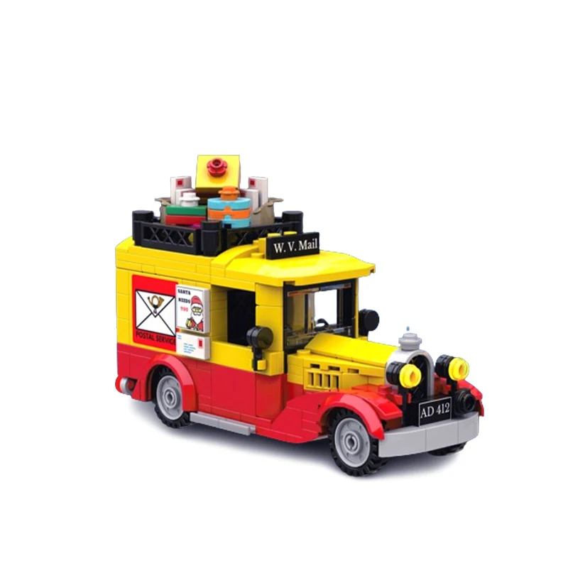 

MOC-164613 архитектурный строительный блок Рождественский винтажный почтовый грузовик MOC-зимняя деревня календарь для прибытия «сделай сам» модели игрушки для мальчиков
