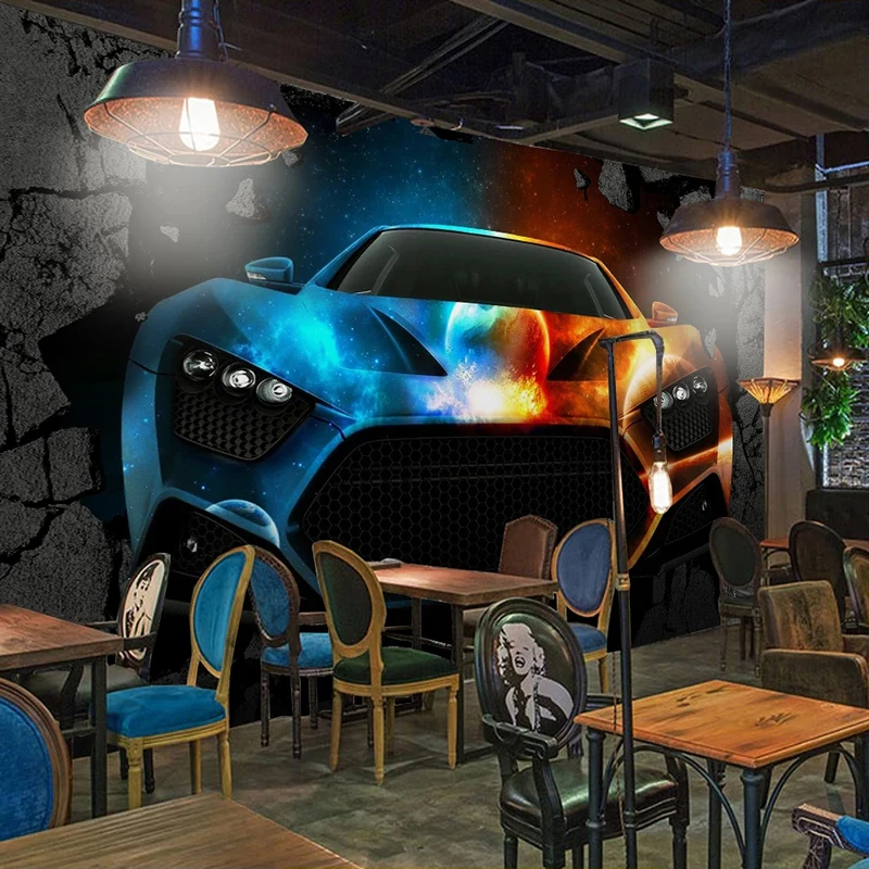 

Custom Photo Wallpaper 3D Creative Personality Car Poster Mural Restaurant Cafe Bar KTV Background Wall Paper Papel De Parede 3D