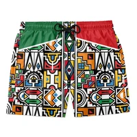 Men's Beach Pants Retro African Stripe 3D Printed Hawaii Shorts Men's Summer Breathable Trunks Fitness Street Men's Ropa Hombre 1
