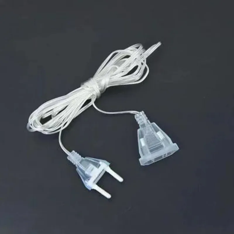 Power Extension Cable 1 Pc 3M/5M EU Plug Transparent Led Light String Extension Cord for Party String Light