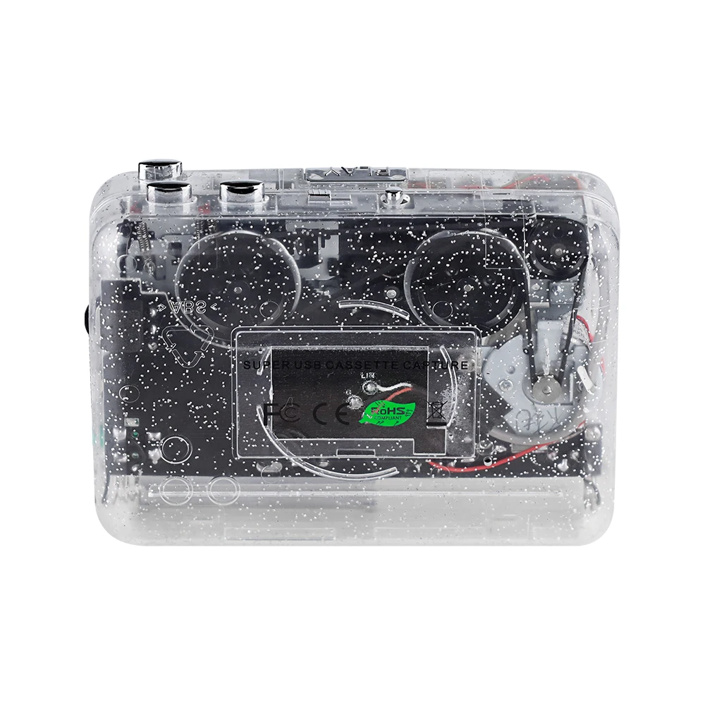 Hot Tape Cassette Player Portable Tape Recorder To Mp3 Full Transparent Shell USB Port Cassette To MP3 Format Player