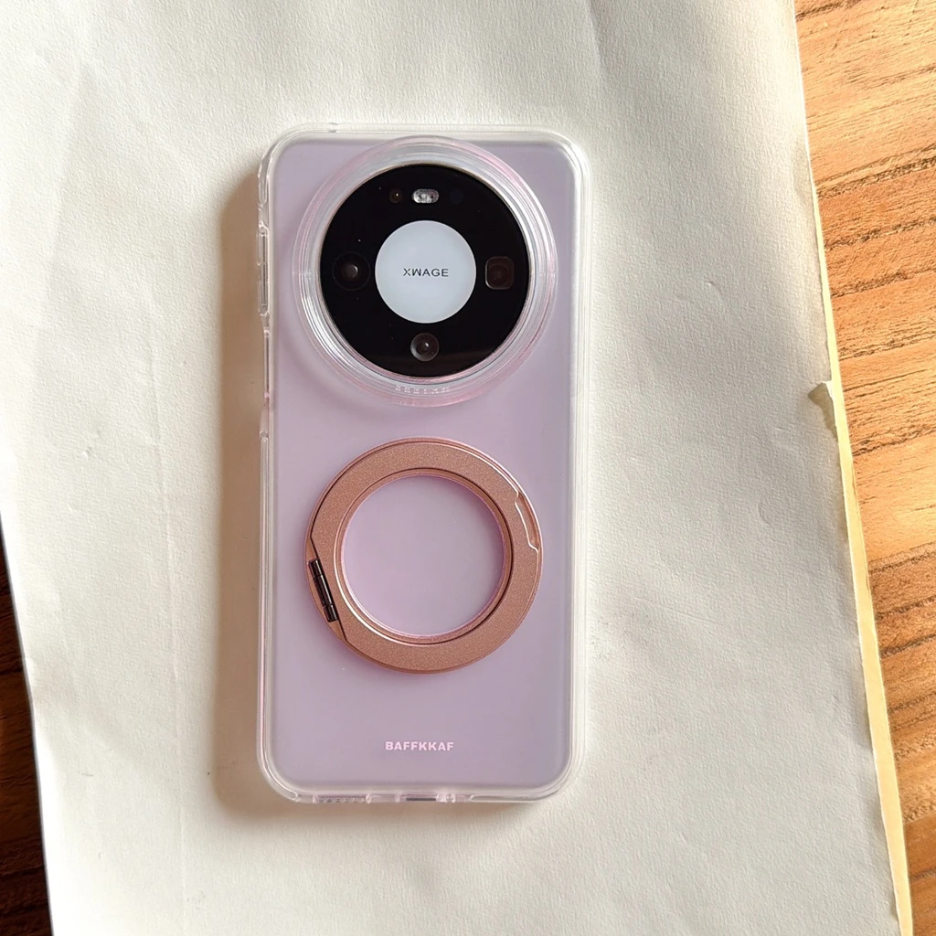 Enhanced Eco-Friendly Semi-Transparent Protective Phone Case with 360° Rotating Holder