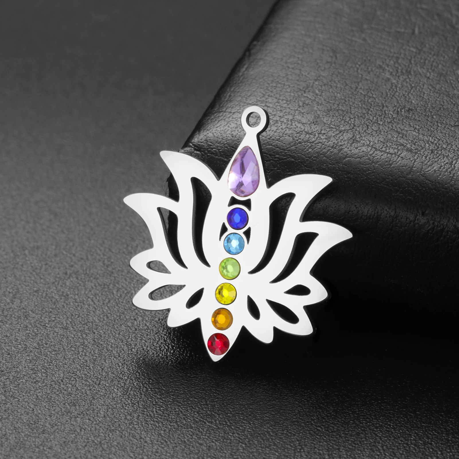 Lotus 7 Chakra Pendant Charm 2