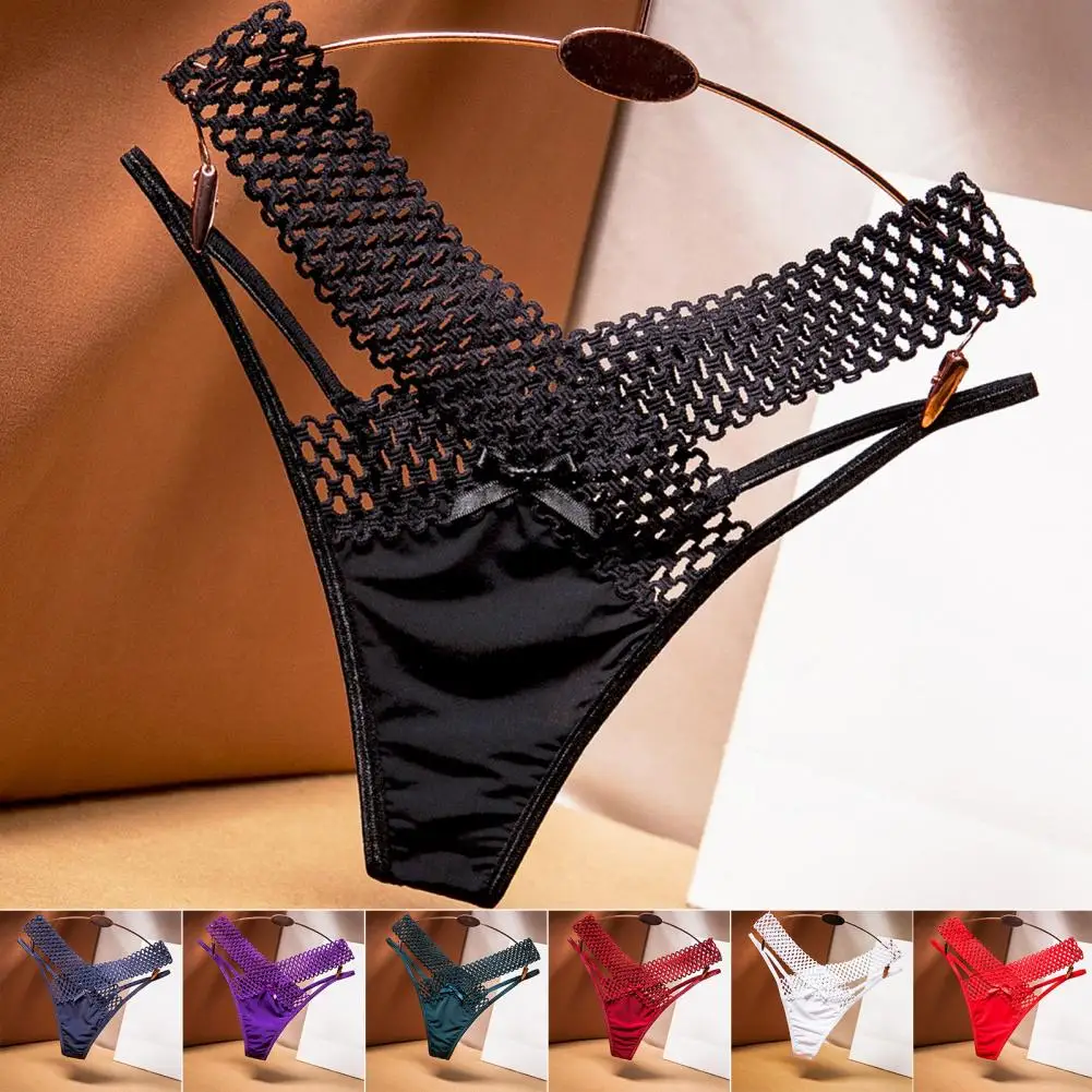 

Fashion Women Panties Low Waist Hollowed Out Cross-belt Briefs Sexy Lady Perspective Panty Mesh Lace Panties Ladies Sling Thong