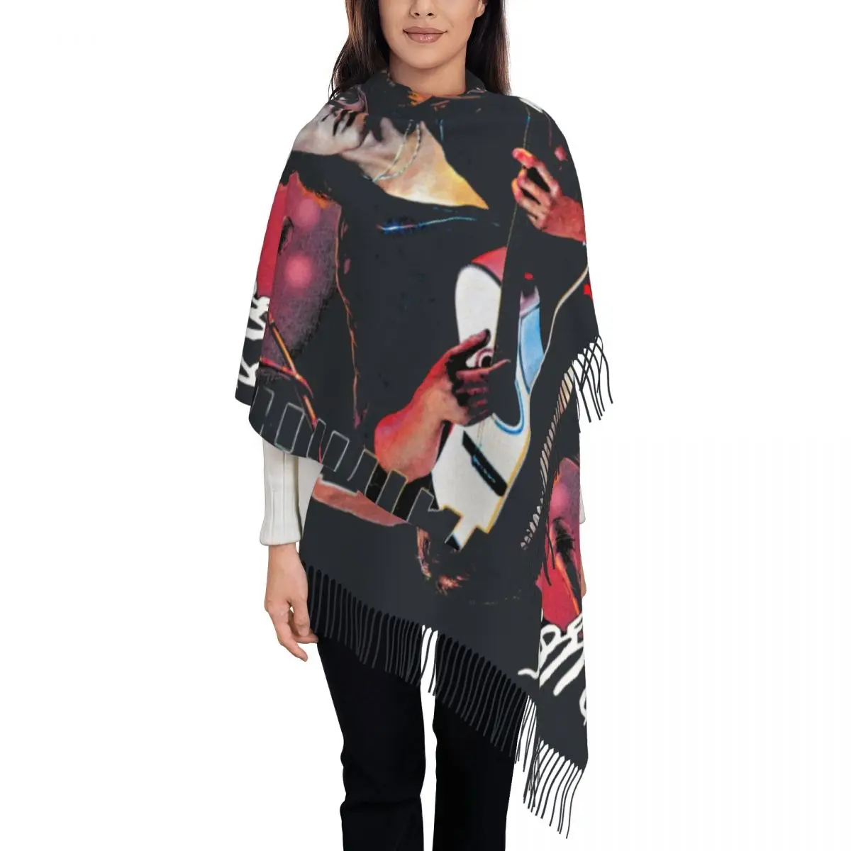 

Vintage Viktor Tsoi Is Alive Scarf Wrap Women Long Winter Fall Warm Tassel Shawl Unisex Russian Rock Band Legend Kino Scarves