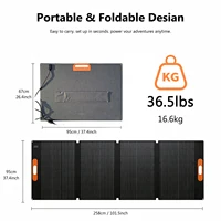 Panneau solaire portable pliable de 420W à haut rendement de conversion, chargeur solaire avec câble de connexion 4-en-1, alimentation solaire extérieure pour station d'alimentation, camping, camping-car, bateau, vie hors réseau. 2