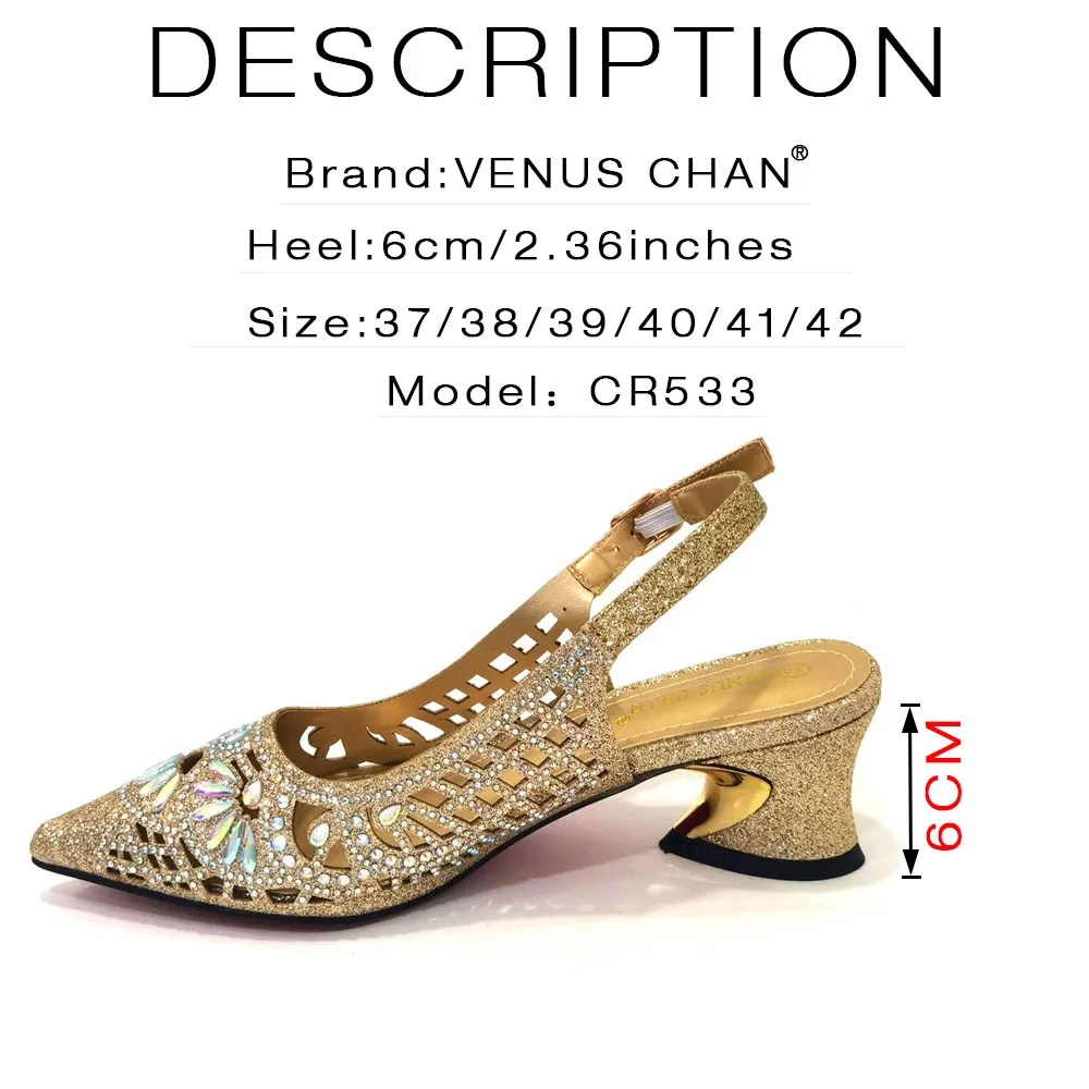 Venus Chan 2023 Newest INS Style Gold Color Elegant Party High