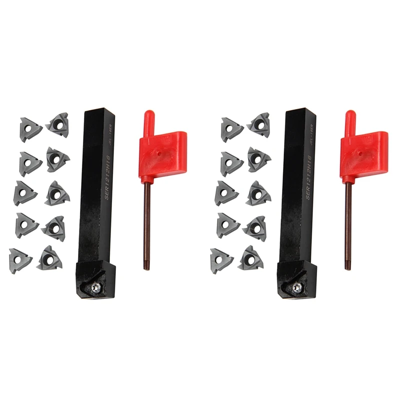 Promotion! 2Pc Ser1212h16 Cnc Boring Bar Holder +20Pcs 16Er Ag60 Turning Inserts With Wrench For Lathe Tool Set |