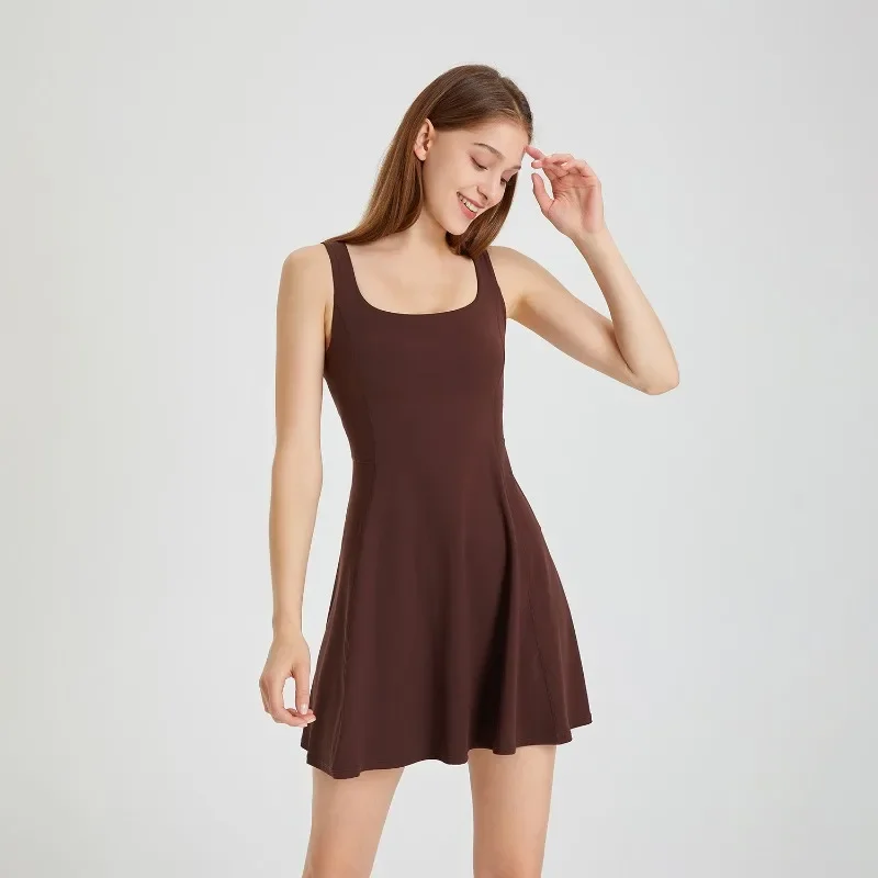 Women'S Fashionable Solid Color Sleeveless Casual Sports Short Strap Dress Elegant Dresses For Women Vestidos De Mujer платье