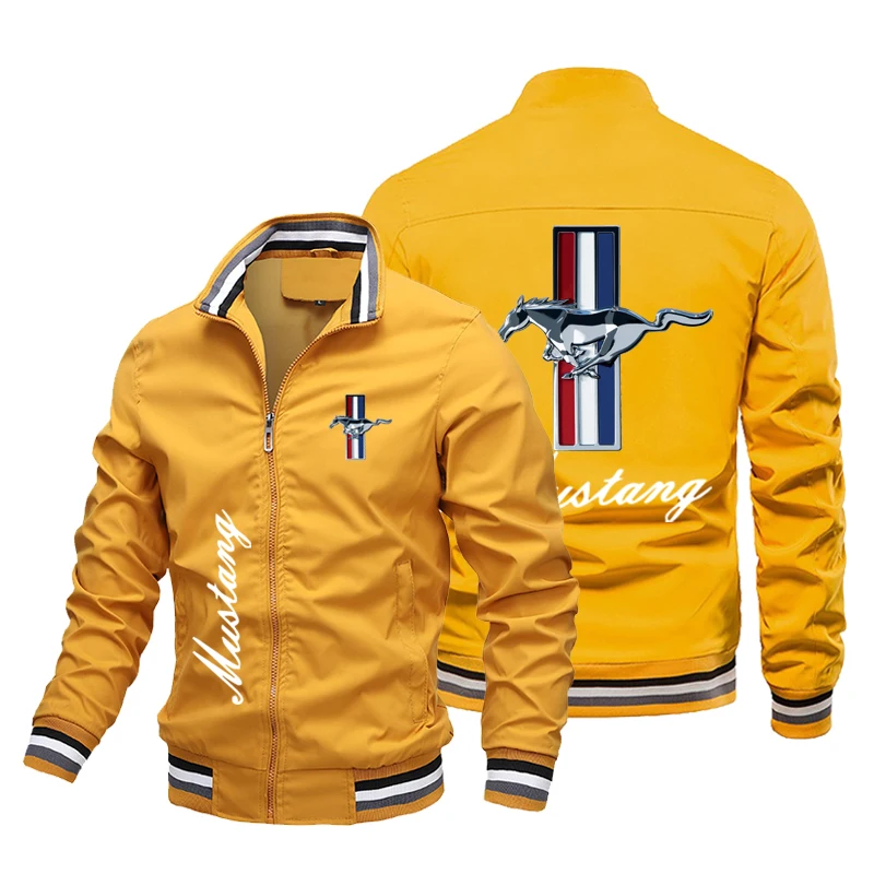 Summer New Hot Sale Ford Mustang Logo Men's Jacket Fashion Brand Jacket High Quality Oversized Moto Racing Breathable Top