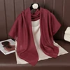 Foulard carré fin et doux pour femmes, 90x90cm, simplicité, couleur unie, foulard en coton et lin, Hijabs musulmans, accessoires de sac