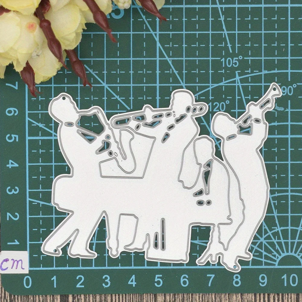 음악가 음악 밴드 오케스트라 금속 절단 다이, DIY 스크랩북 앨범 카드 제작 종이 공예, 1PC