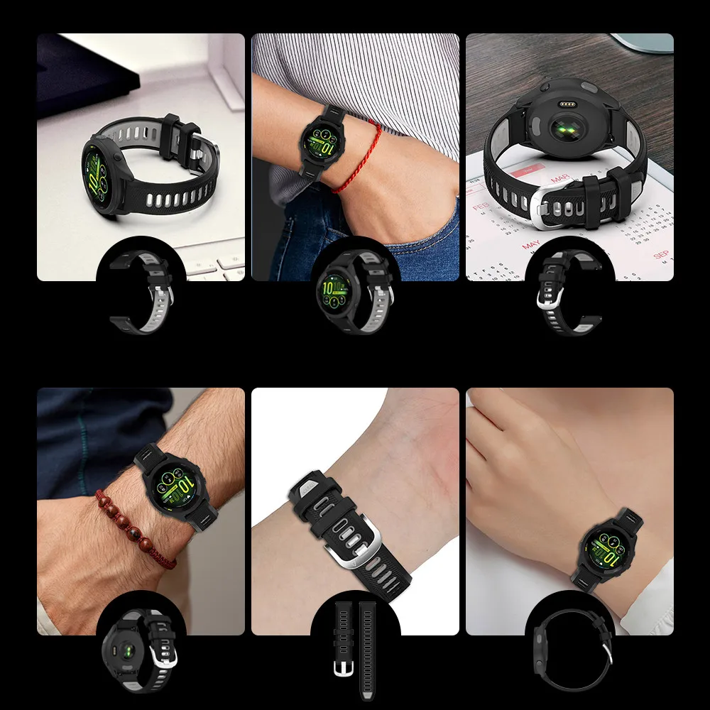 Garmin Forerunner 165 밴드 소프트 스포츠 실리콘 팔찌 스마트워치 밴드 커버 액세서리용 보호 커버 케이스 + 스트랩