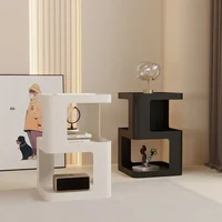 petite armoire de chevet, table basse moderne luxueuse et simple, quelques côtés, salon créatif nordique, quelques coins. 1